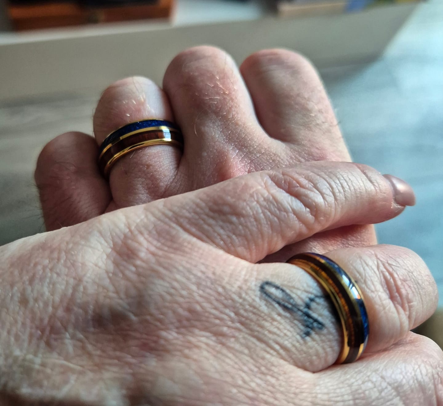 Customer photo review of The Golden Blue Wonder Ring Set
