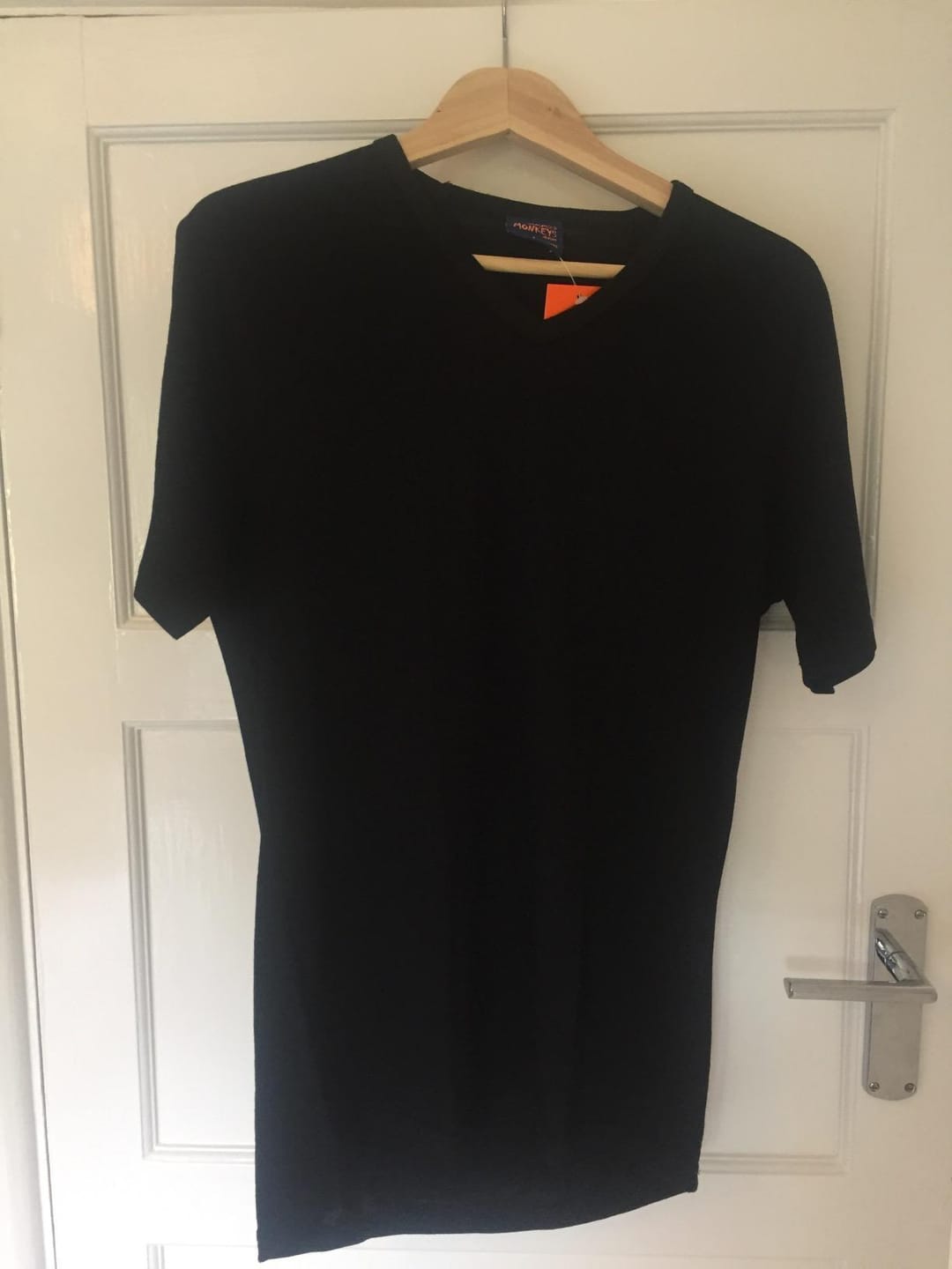Customer photo review of Merino Short Sleeve V Neck