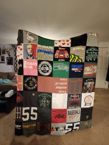 T-shirt quilt featuring racing team by Allyssa from WA