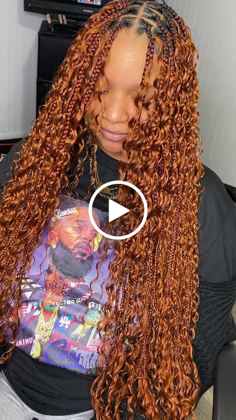 Customer video review of #350 Flaming Ginger Deep Wave Bulk Hair Extensions for Braiding
