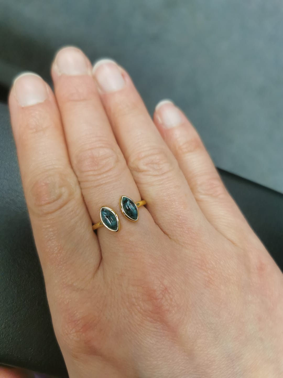 Customer photo review of Jade Green Wrap Ring