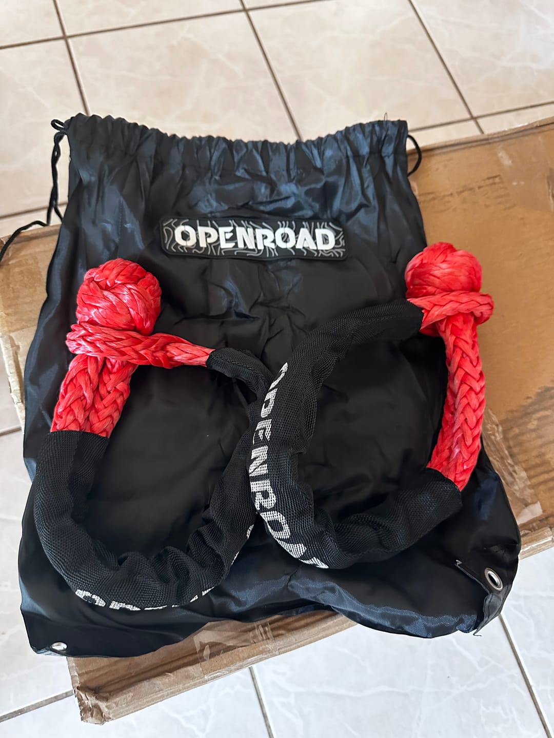Customer photo review of OPENROAD Synthetic Soft Shackle Rope, 2" X 23" (38,000lbs)