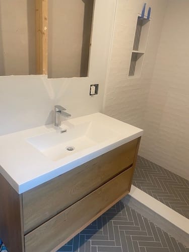 Customer photo review of Sottile Floating Vanity (24"-84")