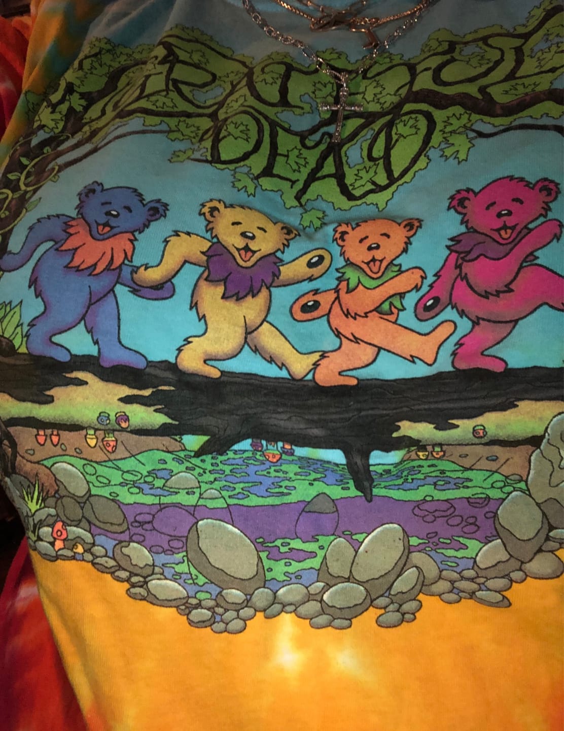 Customer photo review of Grateful Dead Wood Bears Tie Dye T Shirt