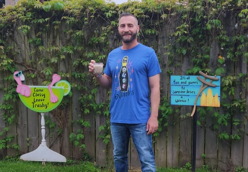 Customer photo review of The Dude Abides Premium Triblend Tee
