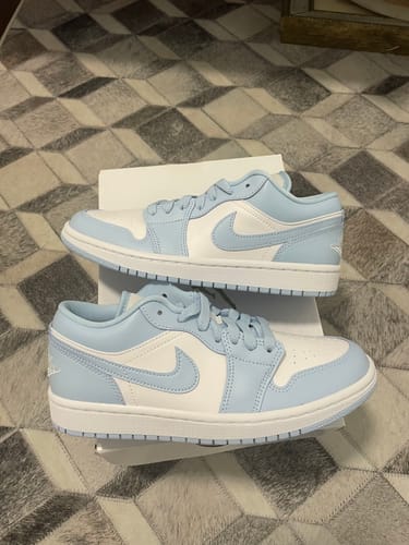 Customer photo review of Nike Air Jordan 1 Low 'Ice Blue' Women's