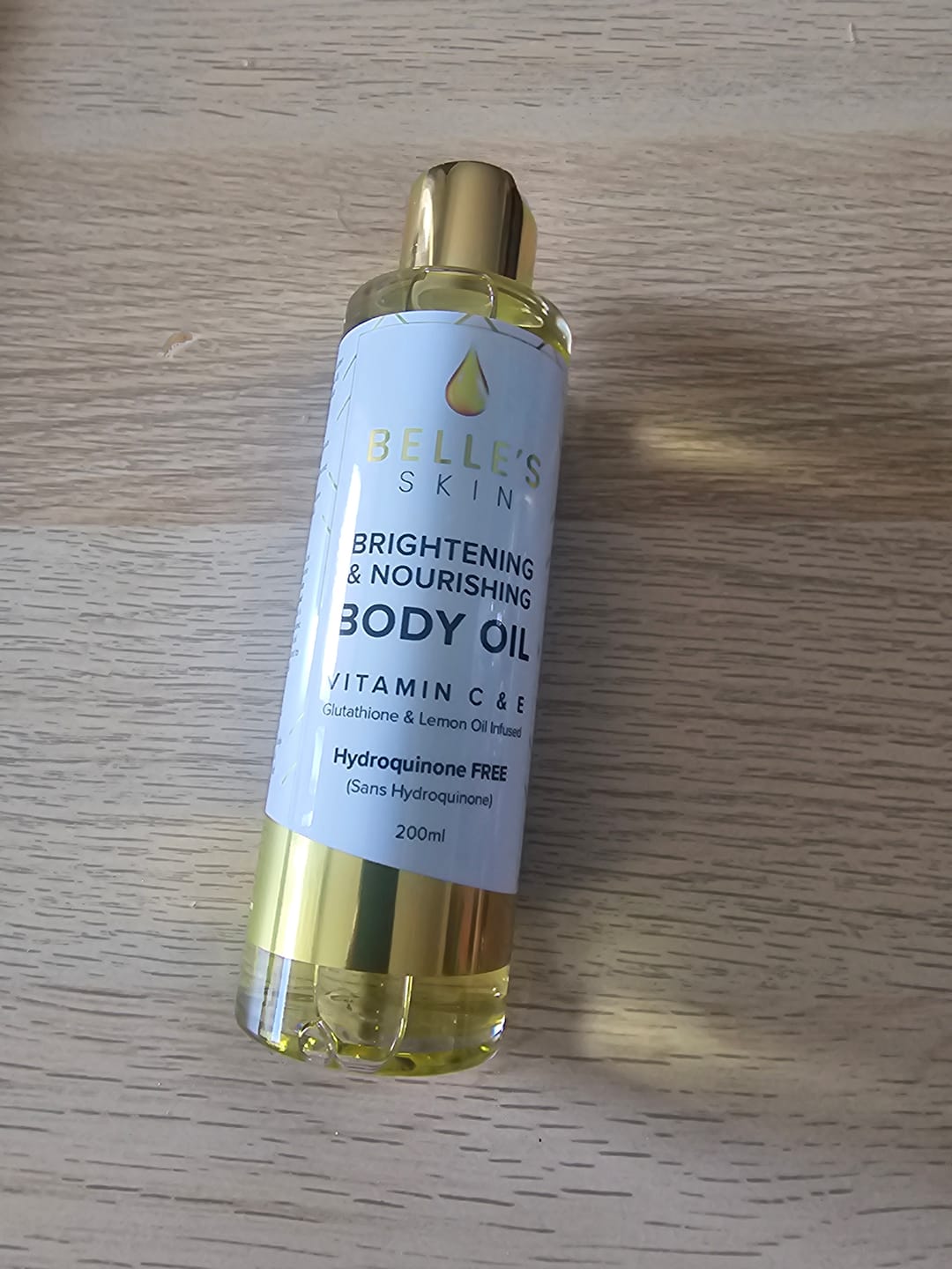 Customer photo review of Belle's Skin Body Oil