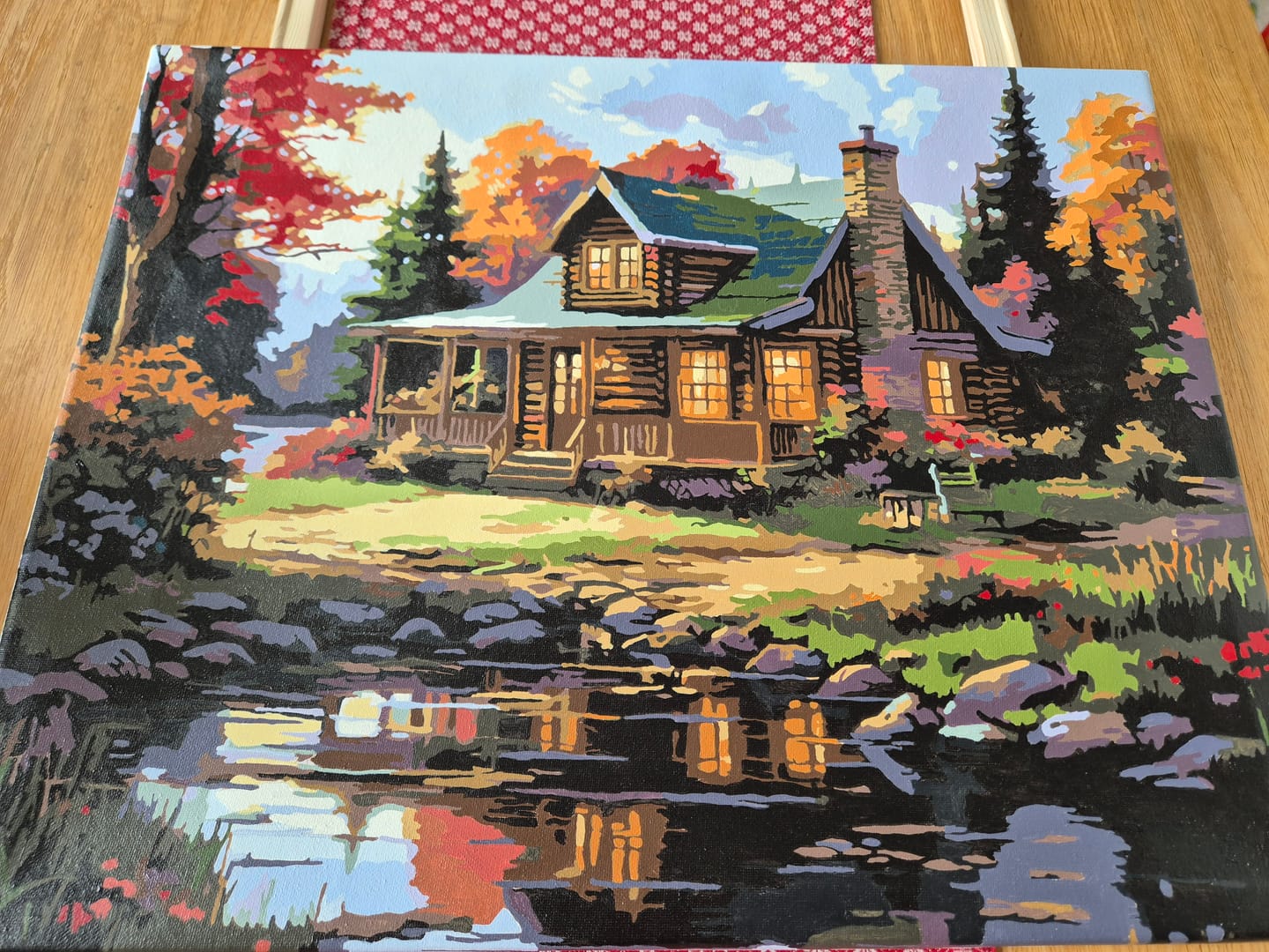 Customer photo review of Lakeside Retreat - Paint by Numbers