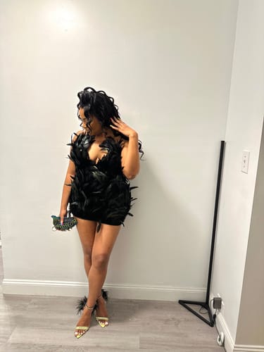 Customer photo review of ELLA-LIME FEATHER POINTED TOE HEELED SANDAL