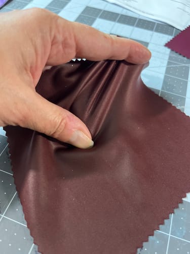 Customer photo review of Burgundy 4 Way Stretch Pleather