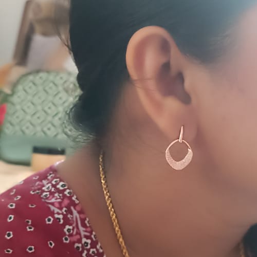 Customer photo review of Rose Gold Nova Earrings