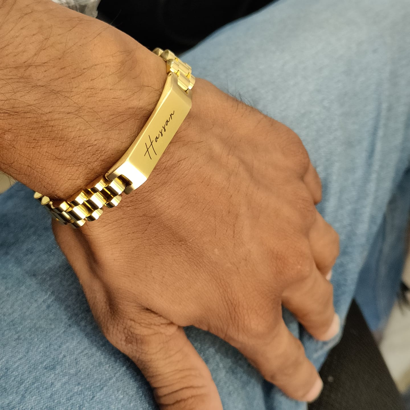 Customer photo review of Personalised Stark Bracelet