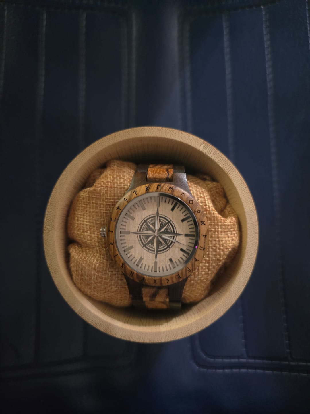 Customer photo review of Personalized Handmade Wooden Compass Watch