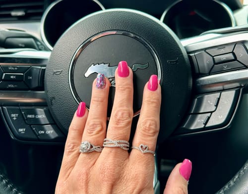 Customer photo review of D993 Mingle Multi Colored Glitter Dip Powder