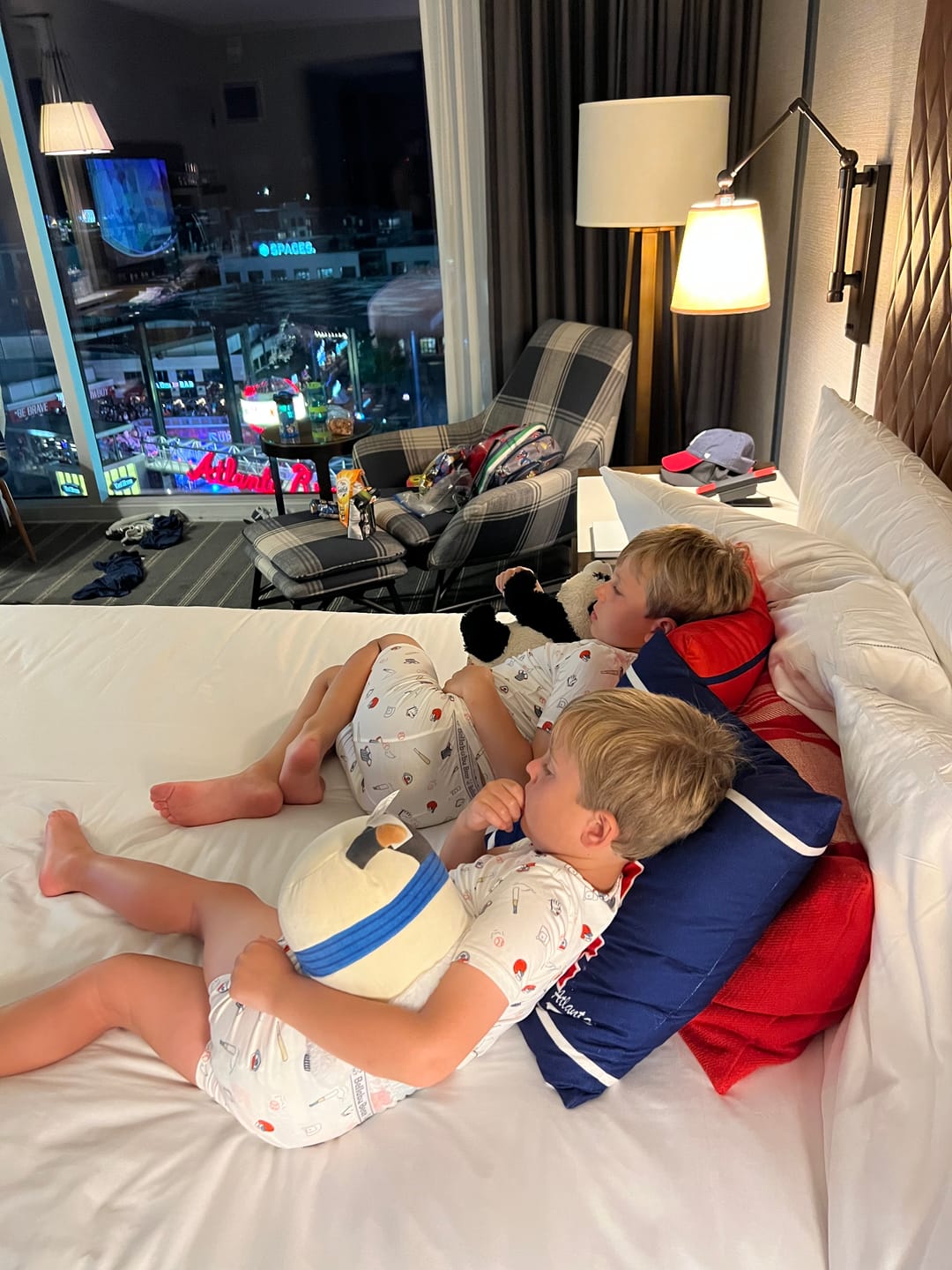 Customer photo review of Baseball Bamboo Kids Pajama Short Set