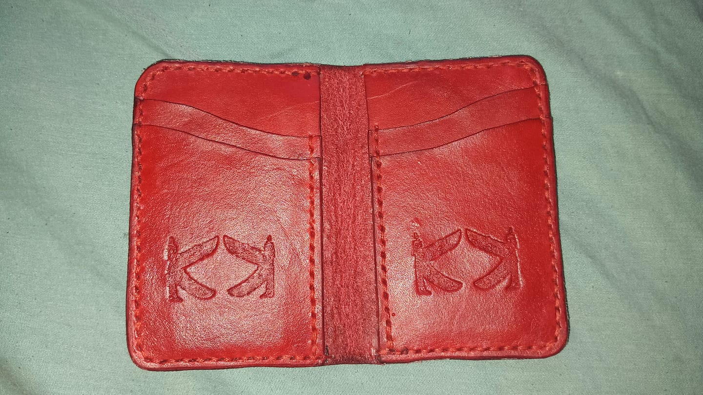 Customer photo review of No.52 | Leather Vertical Wallet (Digital Pattern)