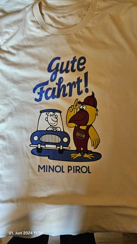 Customer photo review of ORGANIC SHIRT UNISEX • GUTE FAHRT! MINOL PIROL