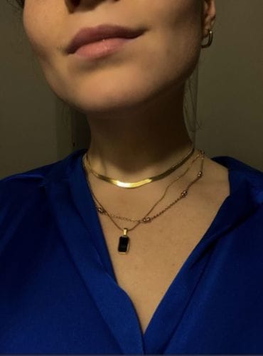Customer photo review of Colar de Corrente Slim Banhado em Ouro 18k
