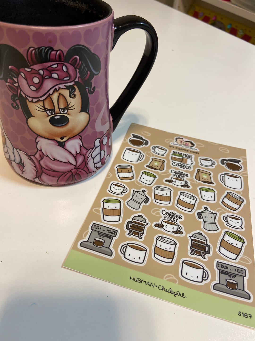 Customer photo review of It's Coffee Time Sticker Sheet
