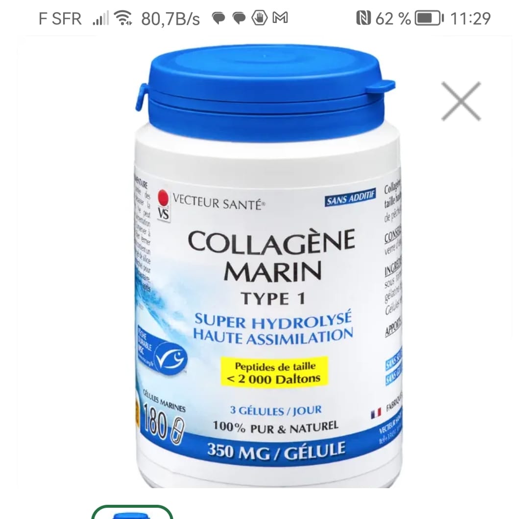 Customer photo review of Collagène marin type 1 hydrolysé-90 gélules-Vecteur santé