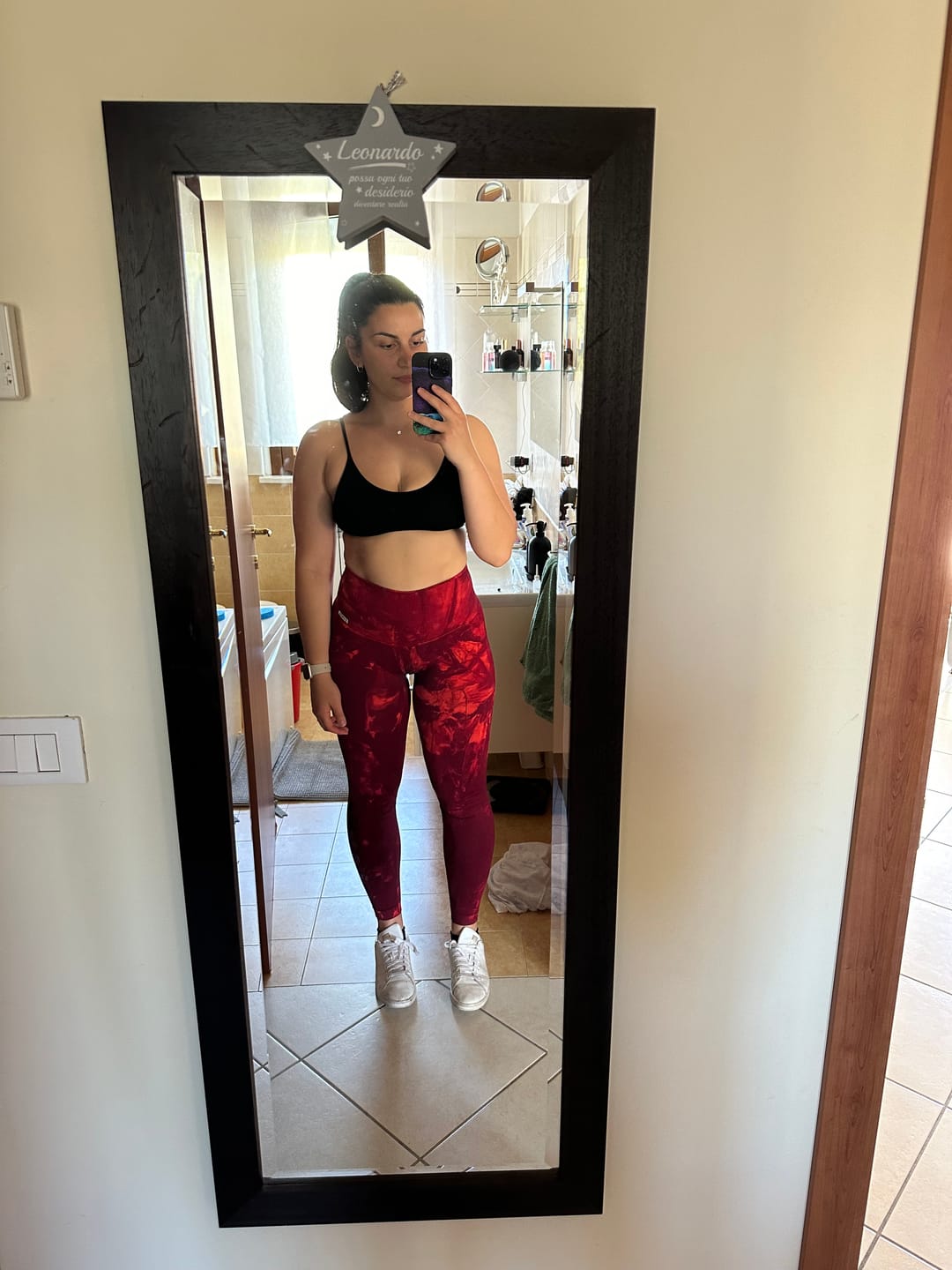 Customer photo review of Leggings Maltinto Rosso Inferno