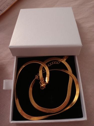 Customer photo review of Colar de Corrente Slim Banhado em Ouro 18k
