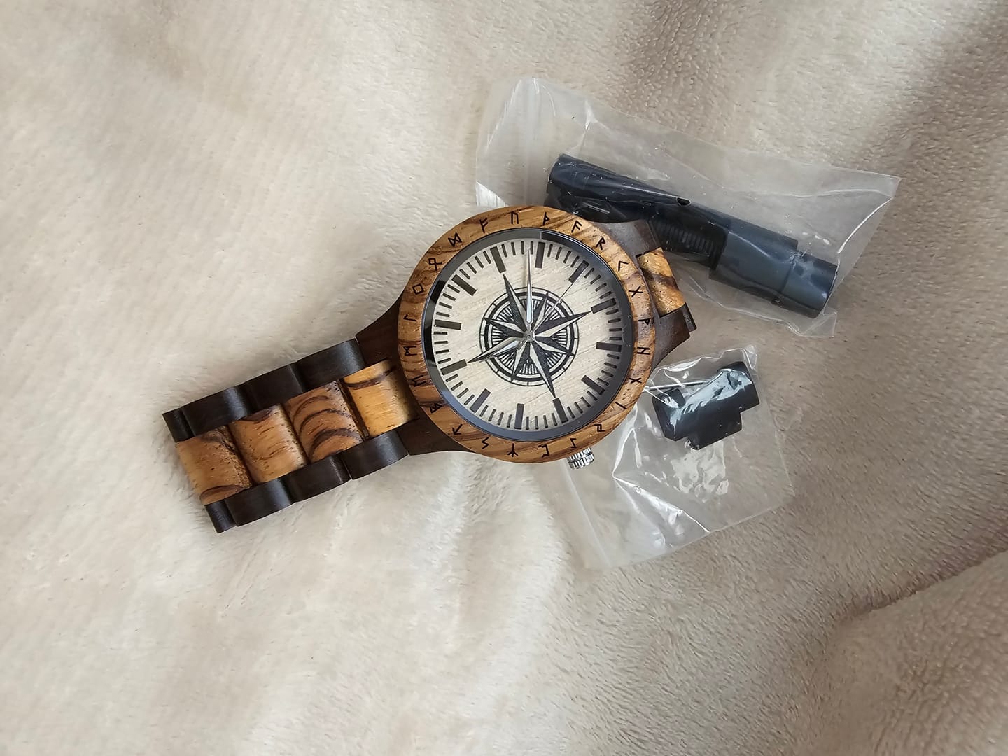 Customer photo review of Personalized Handmade Wooden Compass Watch