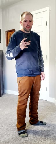 Customer photo review of FX-1 All Day Pants Whiskey