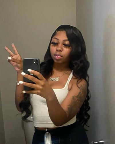 Customer photo review of Curtain Bangs 13x4 Lace Wig Chic Retro Body Wave Human Hair Wigs with Adjustable Strap