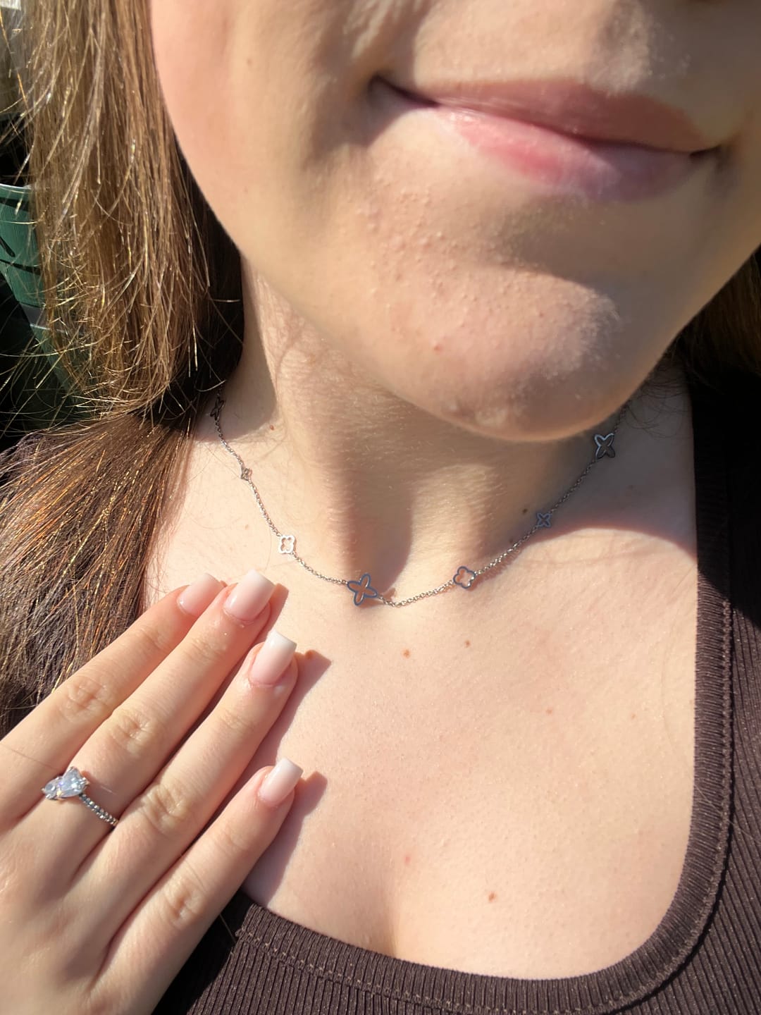 Customer photo review of Fancy Clover Kette | 18K vergoldet