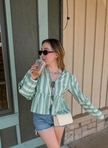 Customer photo review of Ava | Striped Tie Set