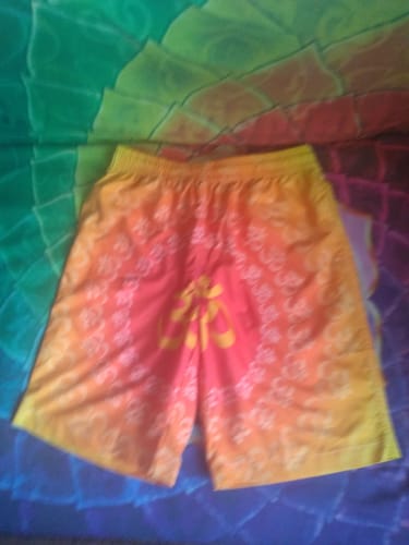 Customer photo review of Indian Om Sign Print Men's Shorts
