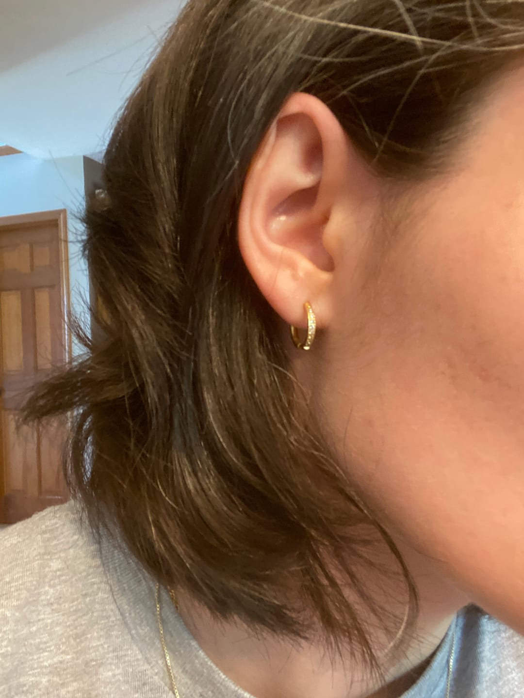 Customer photo review of Eternity Hoop Earrings