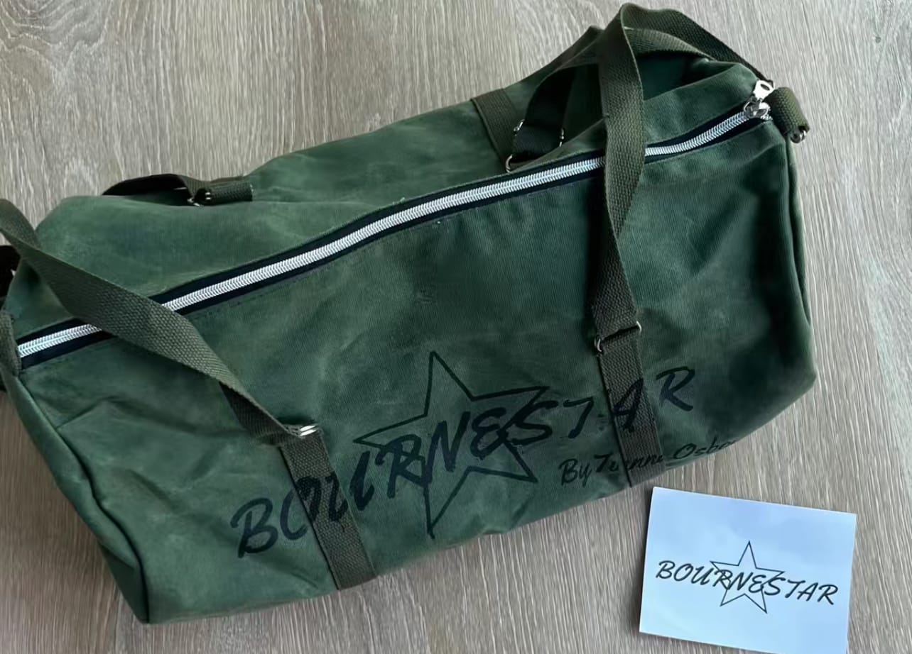 Customer photo review of Waxed Bournestar™ Duffle / Bookbag [Olive]