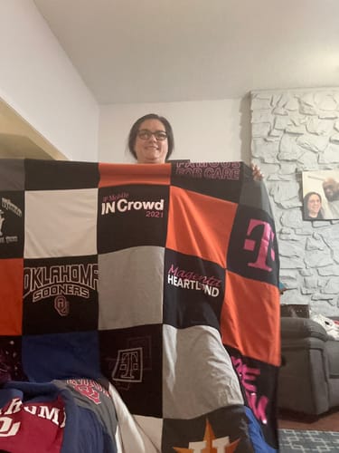 T-shirt quilt from oklahoma state university, texas a&m university by Shannon from OK