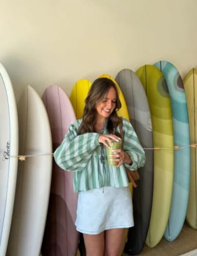 Customer photo review of Ava | Striped Tie Set