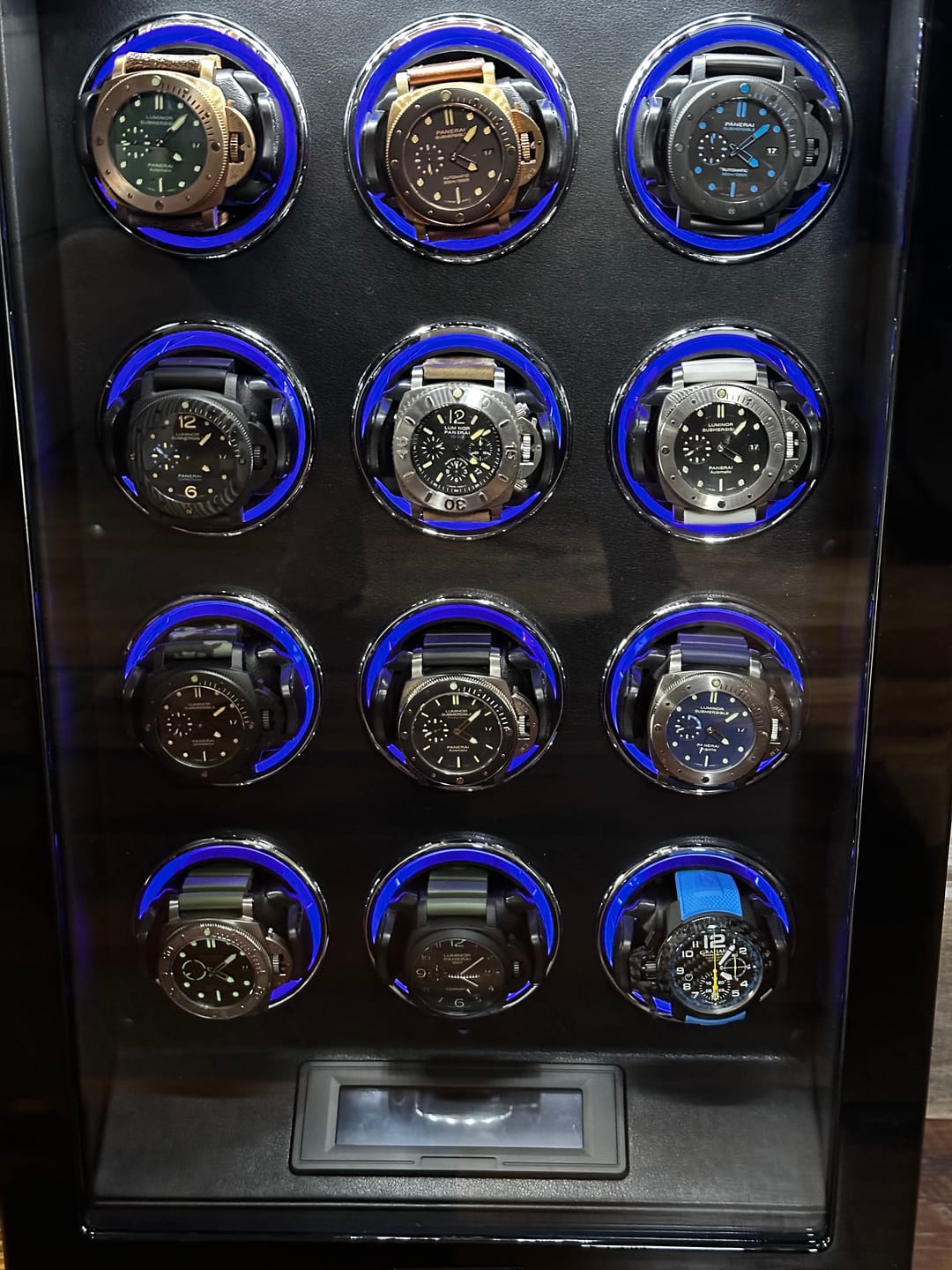 Customer photo review of Special Edition- 12 Watch Winder with Fingerprint Unlock RGB Light LCD Touchscreen Remote  Large Watch Box