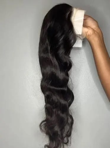 Customer photo review of Curtain Bangs 13x4 Lace Wig Chic Retro Body Wave Human Hair Wigs with Adjustable Strap