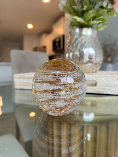 Customer photo review of Sparkle Paperweight with Cremation Ashes