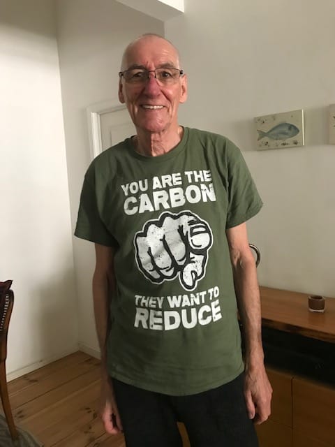Customer photo review of "You Are The Carbon They Want To Reduce" T-Shirt