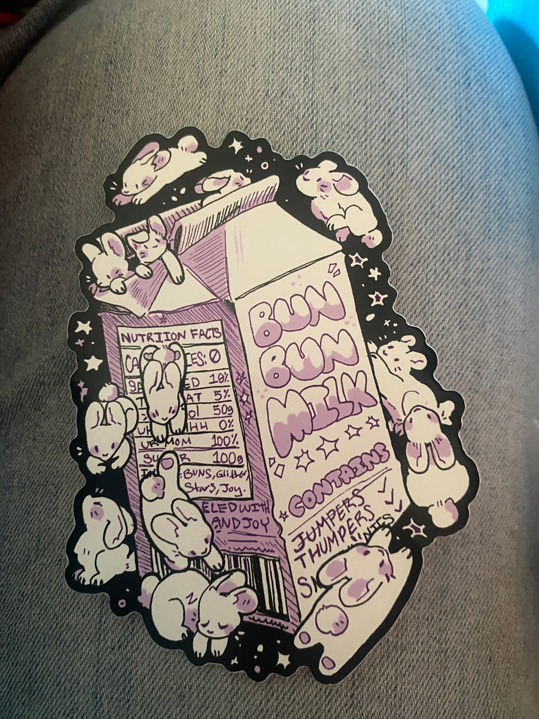 Customer photo review of Bunny Milk Sticker