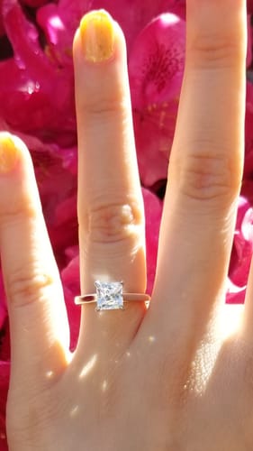 Customer photo review of Solitaire 1.2ct Princess CZ Ring in Sterling Silver