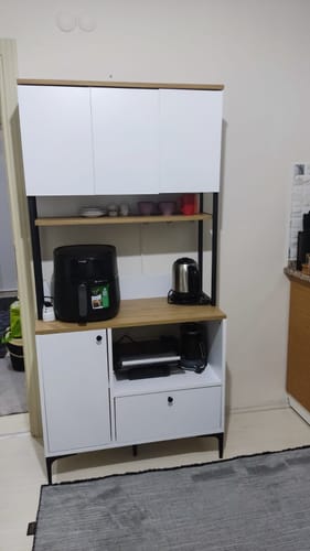Customer photo review of Rani JE159 Çok Amaçlı Dolap 4 Kapaklı 1 Çekmeceli Kiler Mutfak Dolabı Beyaz - Sepet Ceviz