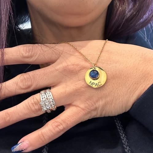 Customer photo review of Bridesmaid Stackable Birthstone Necklace