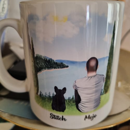 Customer photo review of Man & Dogs - Best Dog Dad Ever Personalised Mug