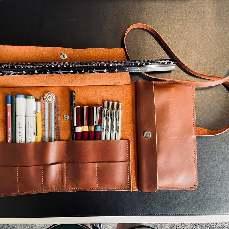 Customer photo review of Leather Pencil Case