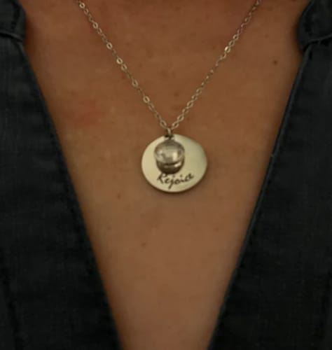 Customer photo review of Bridesmaid Stackable Birthstone Necklace