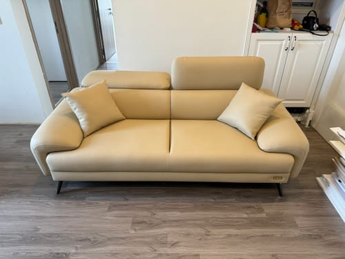 Customer photo review of FOREVAL - Sofa góc da 3 chỗ tựa gật gù