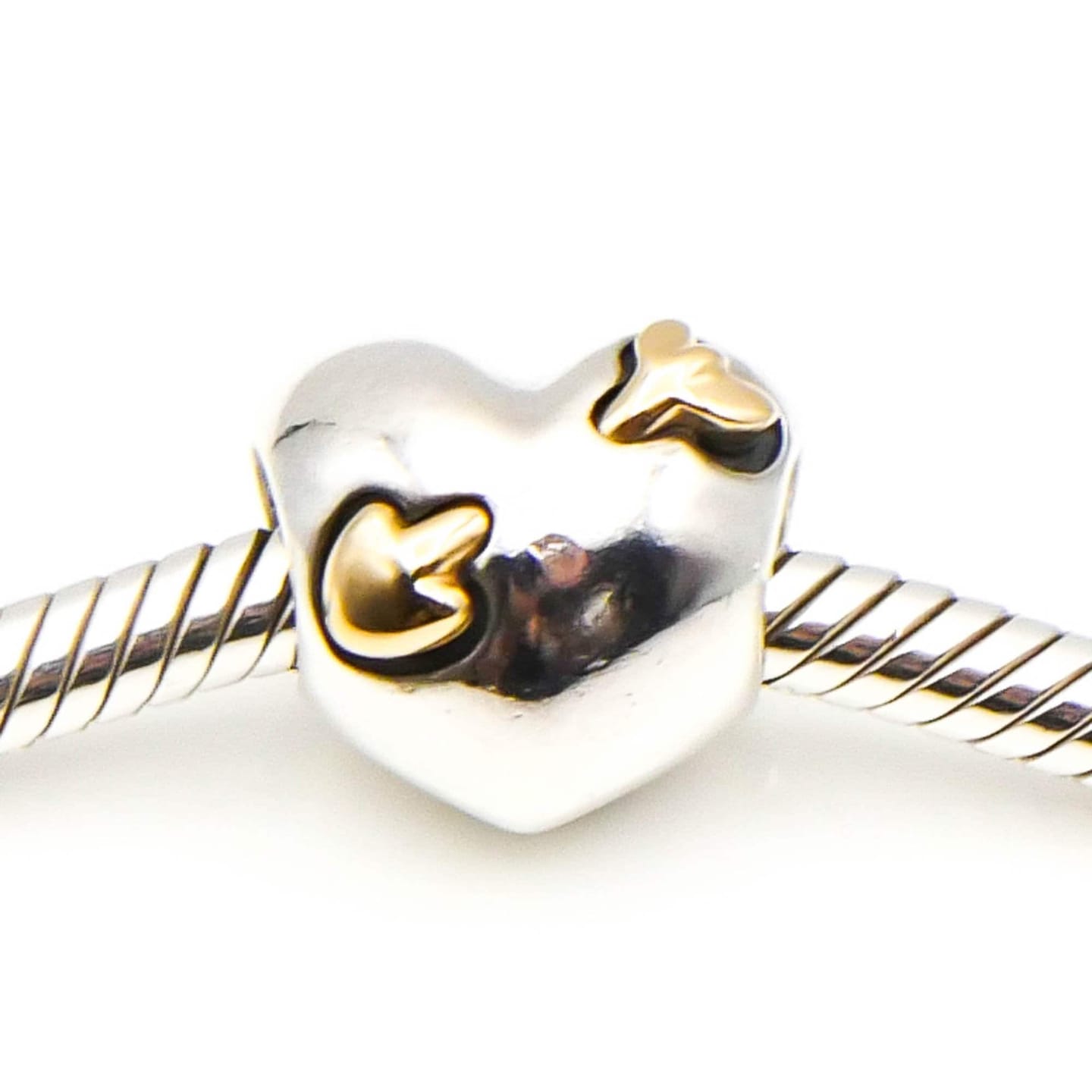 Customer photo review of Pandora Love Struck Sterling Silver Heart Charm With 14K Gold Arrow