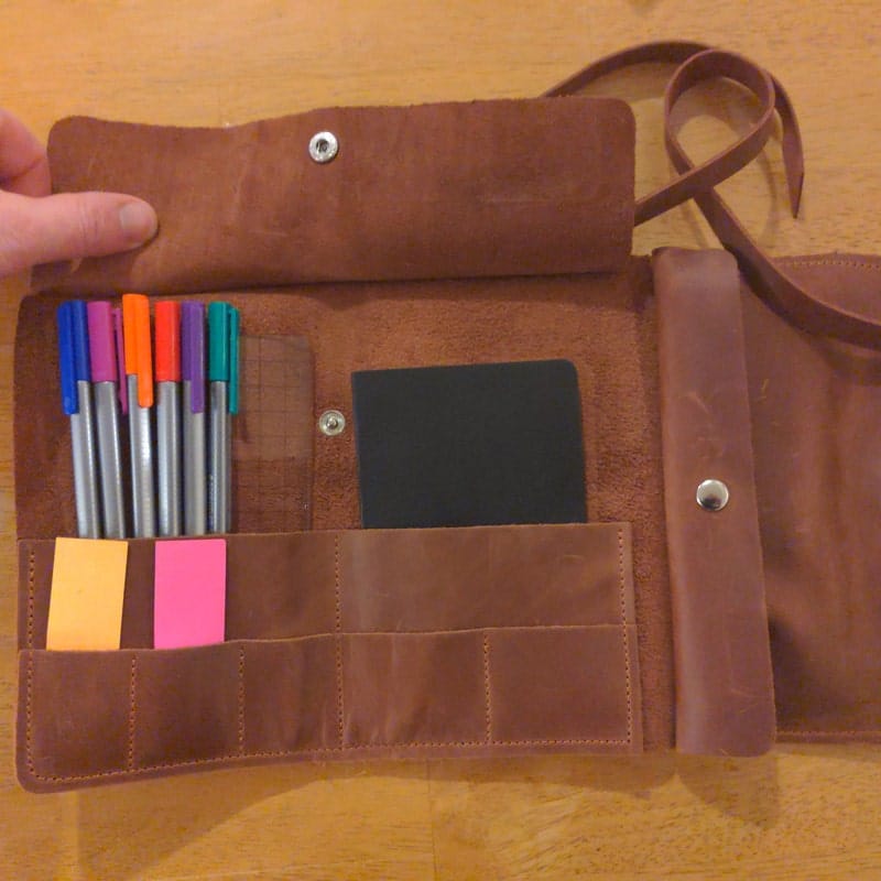 Customer photo review of Leather Paint Brush Roll